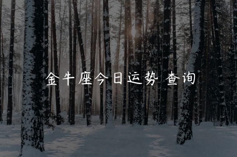 金牛座今日运势 查询，金牛座今日运势查询陶白白
