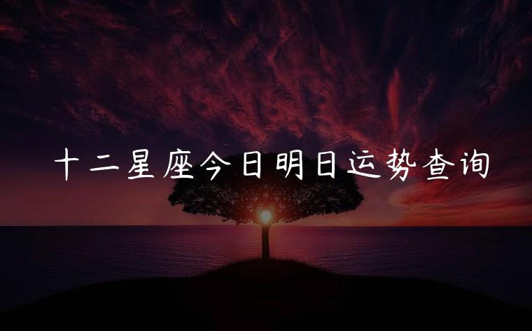 十二星座今日明日运势查询，十二星座今日明日运势查询表