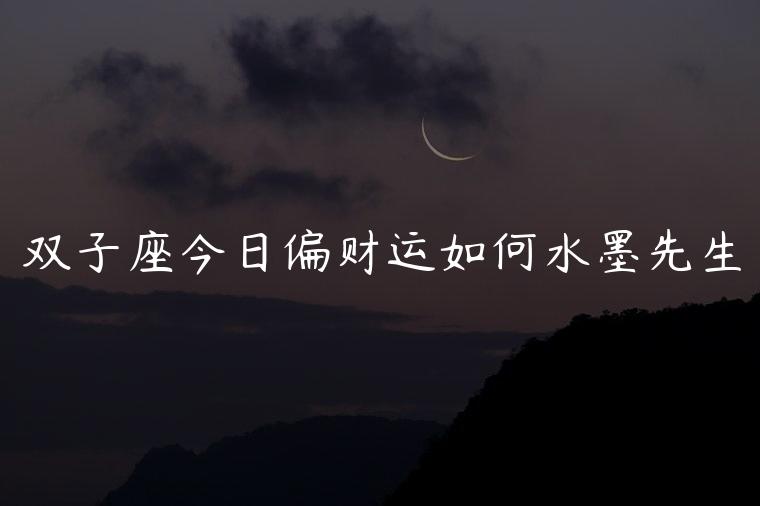 双子座今日偏财运如何水墨先生，双子座今天的偏财运如何呢