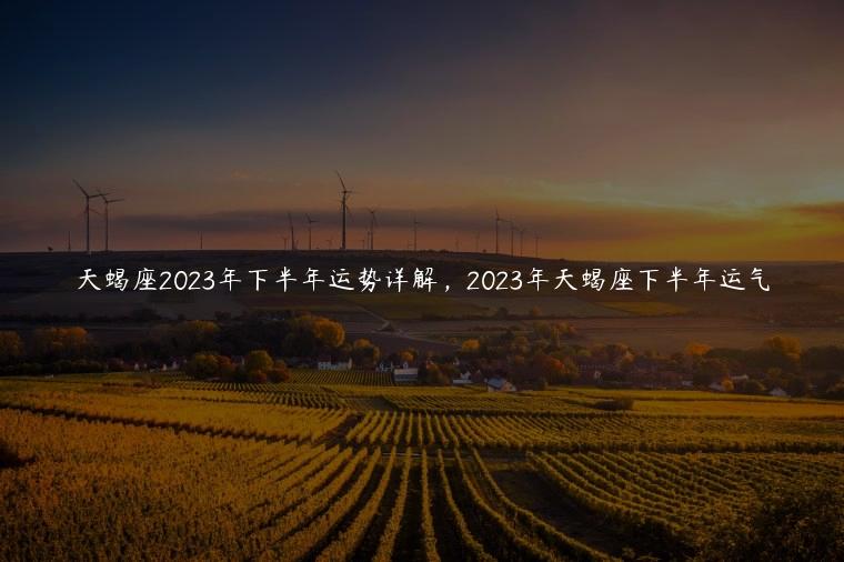天蝎座2023年下半年运势详解，2023年天蝎座下半年运气