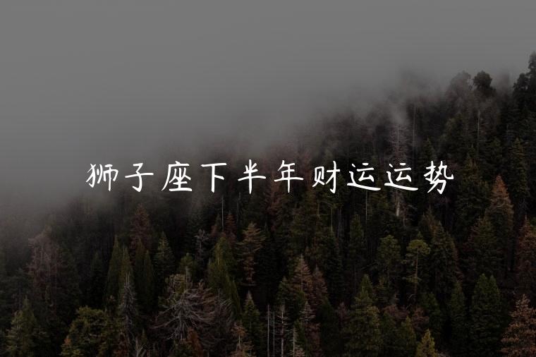 狮子座下半年财运运势，狮子座男下半年财运