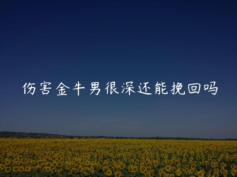 伤害金牛男很深还能挽回吗，伤害了金牛男能挽回吗