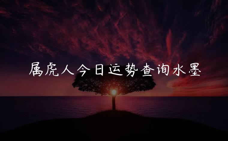 属虎人今日运势查询水墨，属虎人今日运势查询