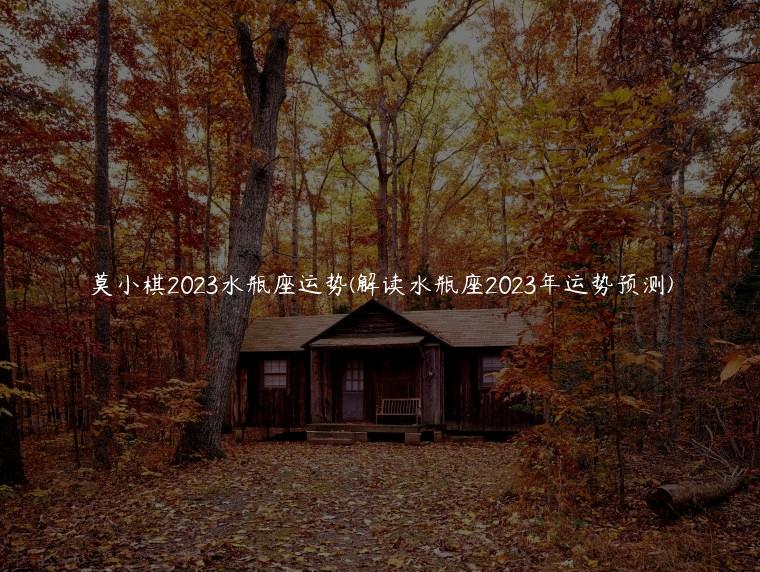 莫小棋2023水瓶座运势(解读水瓶座2023年运势预测)