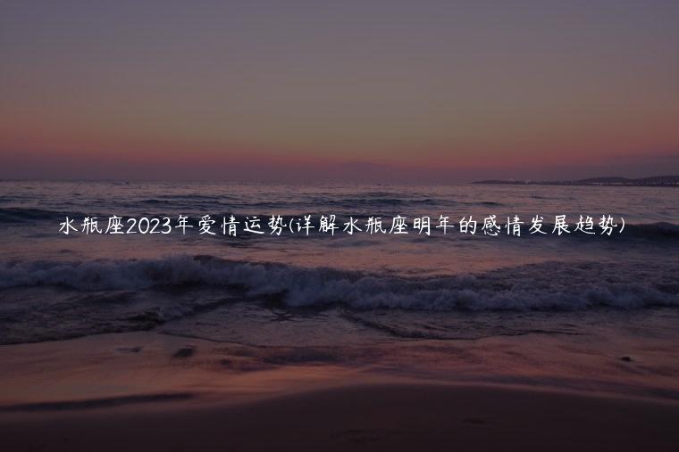 水瓶座2023年爱情运势(详解水瓶座明年的感情发展趋势)
