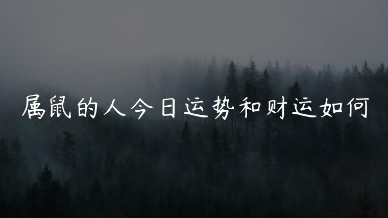 属鼠的人今日运势和财运如何，属鼠的人今日运势和财运