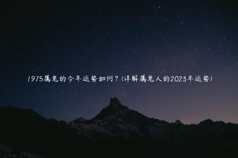 1975属兔的今年运势如何？(详解属兔人的2023年运势)