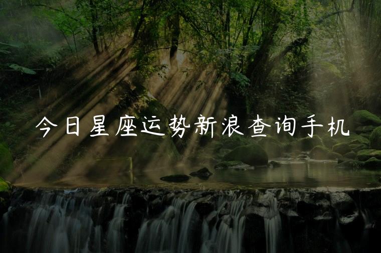今日星座运势新浪查询手机，今日星座运势查询