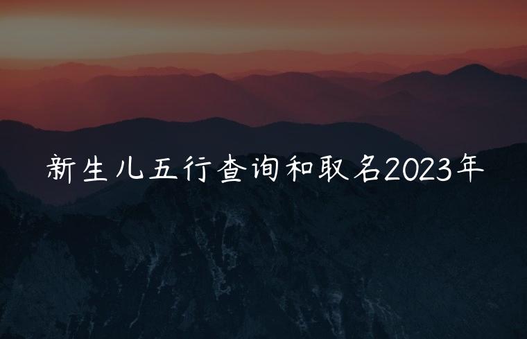 新生儿五行查询和取名2023年，新生儿看五行取名字可以吗