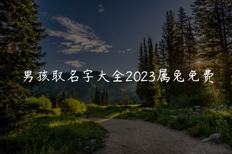 男孩取名字大全2023属兔免费，小孩取名字大全2023