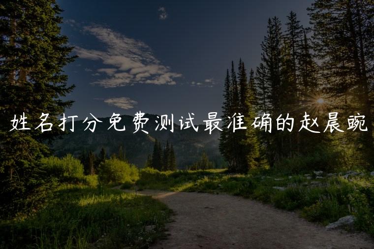 姓名打分免费测试最准确的赵晨豌，起名打分免费测试赵晨阳