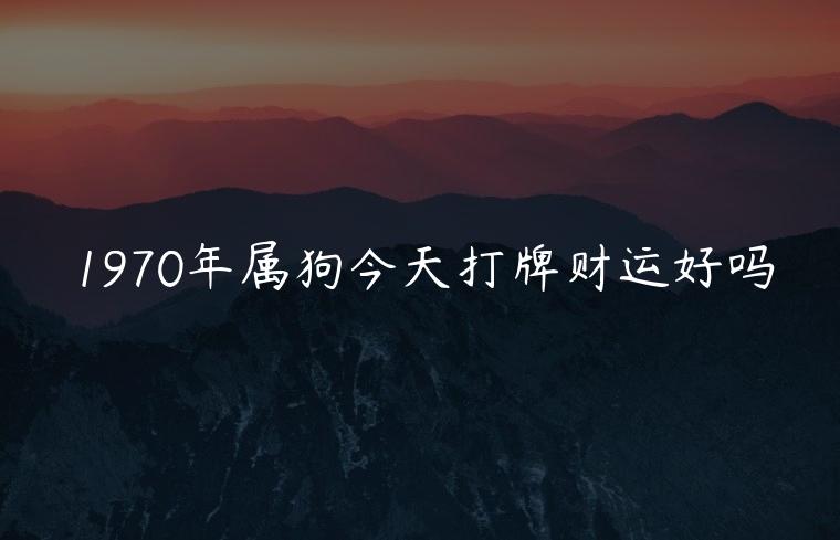 1970年属狗今天打牌财运好吗，1970年属狗今天打麻将有财运吗