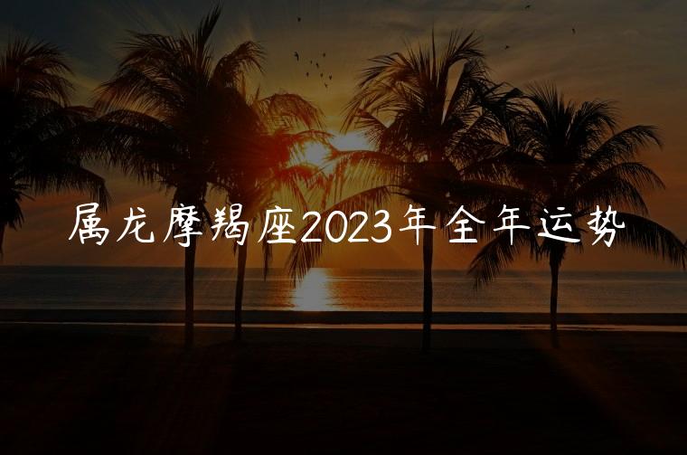 属龙摩羯座2023年全年运势，属龙摩羯座2023年全年运势详解