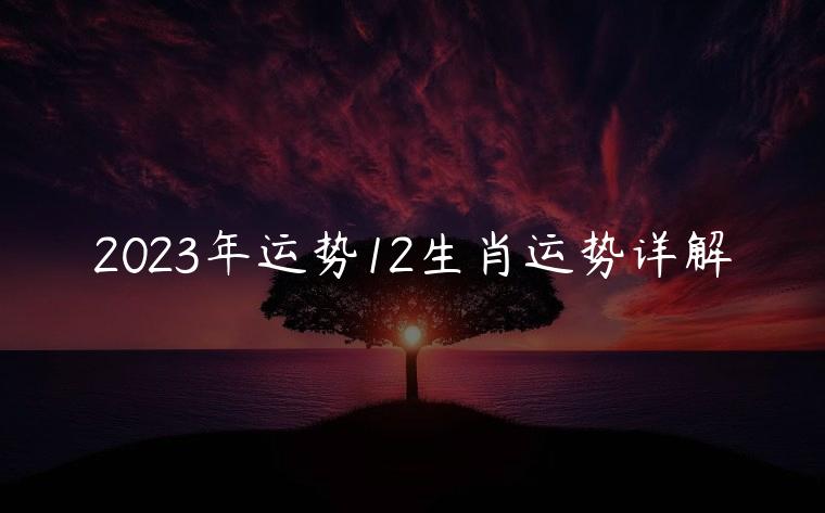 2023年运势12生肖运势详解，2023年运势12生肖运势详解免费