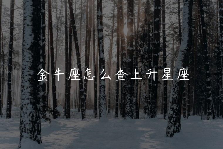 金牛座怎么查上升星座，金牛座怎么查上升星座是什么