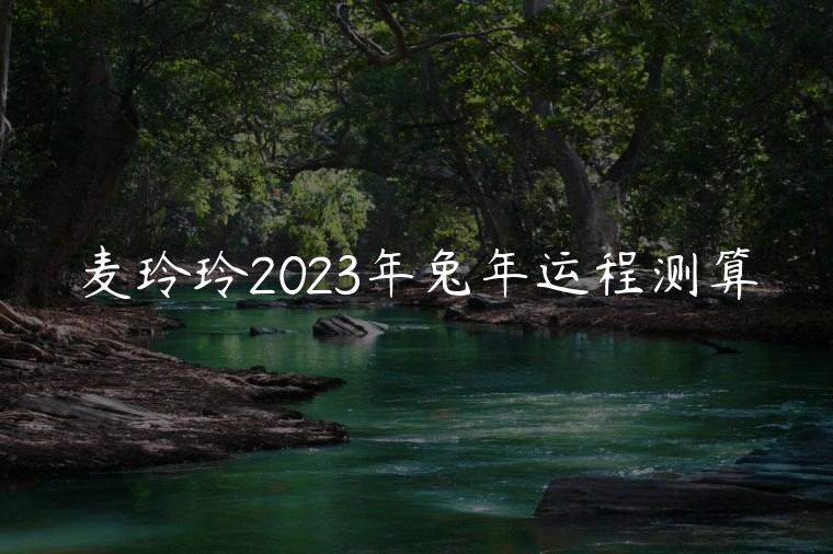 麦玲玲2023年兔年运程测算，麦玲玲2023年兔年运程