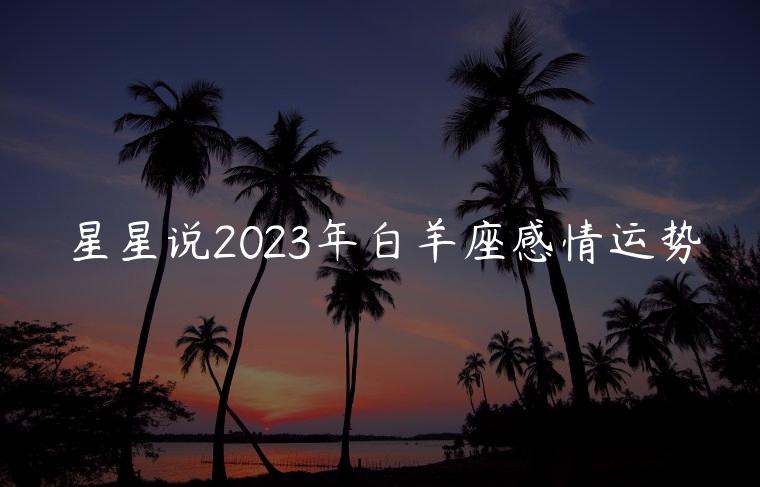 星星说2023年白羊座感情运势，星星说白羊座下半年运势