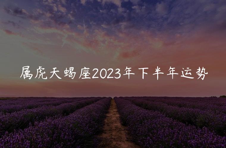 属虎天蝎座2023年下半年运势，属虎天蝎座2023年运势完整版