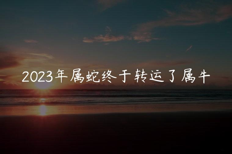2023年属蛇终于转运了属牛，2023年属蛇终于转运了
