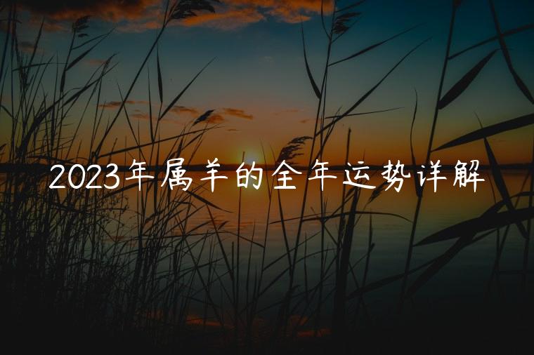 2023年属羊的全年运势详解，2023年属羊的全年运势详解图