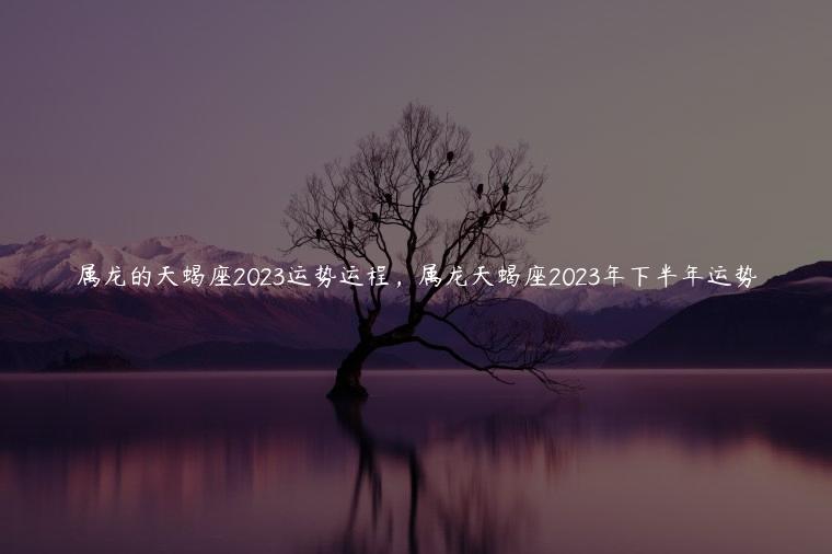 属龙的天蝎座2023运势运程，属龙天蝎座2023年下半年运势
