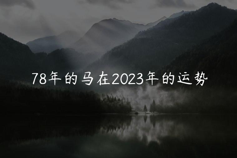 78年的马在2023年的运势，78年的马在2023年的运势如何