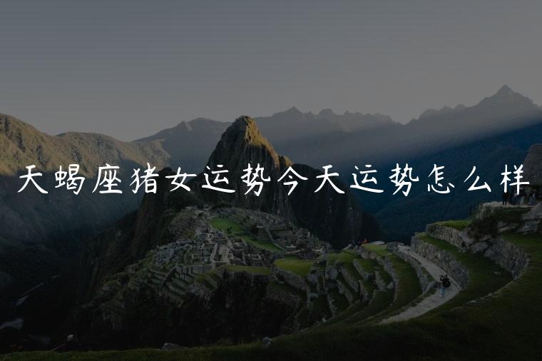 天蝎座猪女运势今天运势怎么样，天蝎座今日运势苏珊米勒今日运势