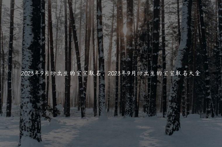 2023年9月份出生的宝宝取名，2023年9月份出生的宝宝取名大全