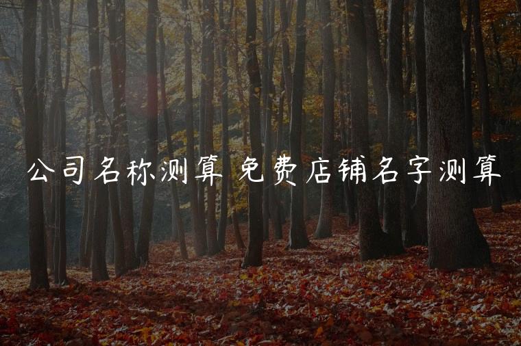 公司名称测算 免费店铺名字测算，在线免费测店铺名字大全