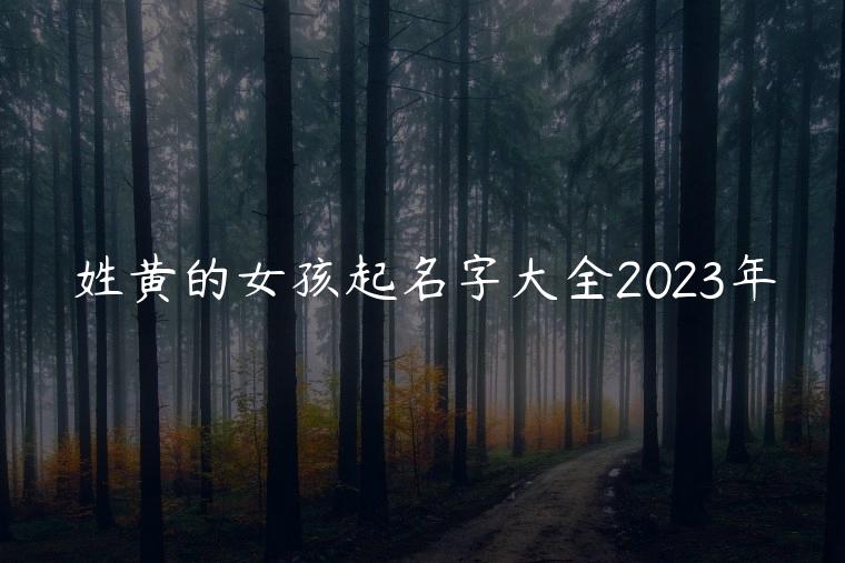 姓黄的女孩起名字大全2023年，姓李的女孩起名字大全2023年