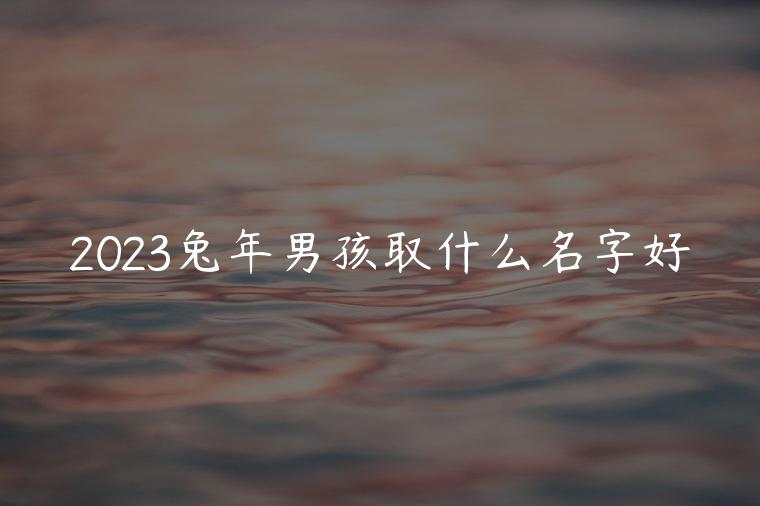 2023兔年男孩取什么名字好，2023兔年男孩取什么名字好属