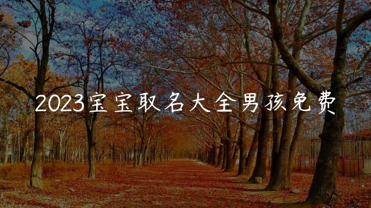 2023宝宝取名大全男孩免费，牛宝宝男孩取名大全2023款免费