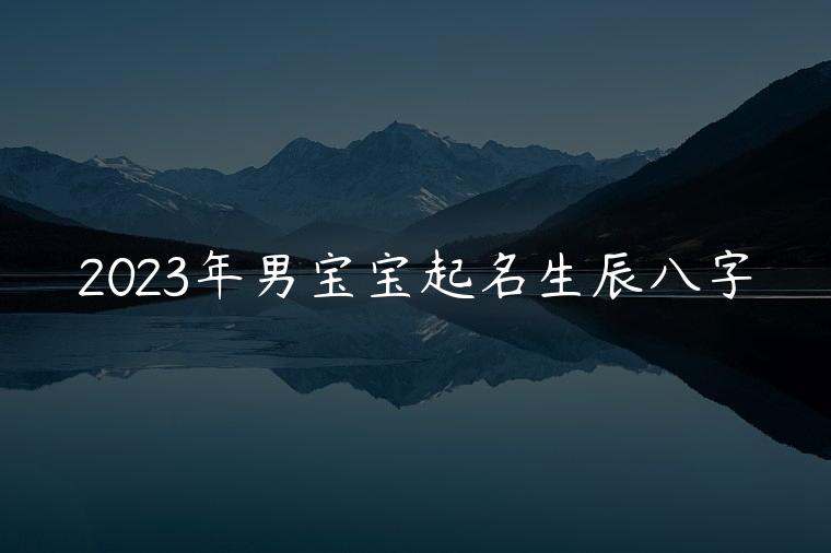 2023年男宝宝起名生辰八字，2023年宝宝生辰八字取名