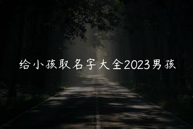 给小孩取名字大全2023男孩，小孩取名字大全2023属兔