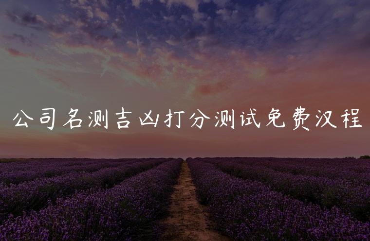 公司名测吉凶打分测试免费汉程，公司名字测凶吉打分免费