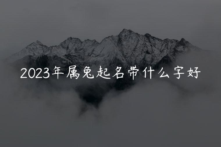 2023年属兔起名带什么字好，2023年属兔起名带什么字好听