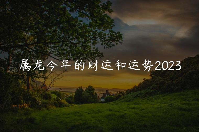 属龙今年的财运和运势2023，属龙人兔年运势2023运势详解