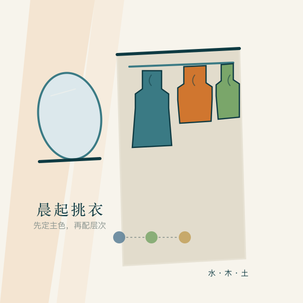 衣柜挂衣与晨光穿搭镜图案