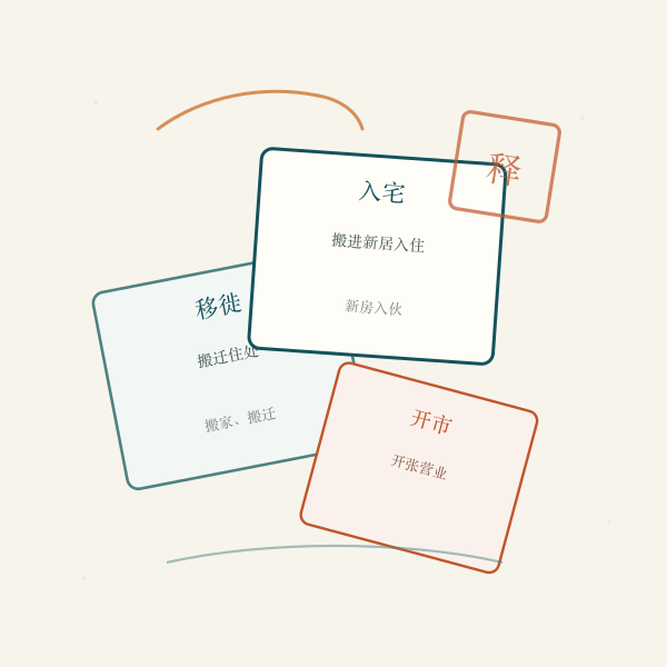 黄历宜忌词条卡片图案